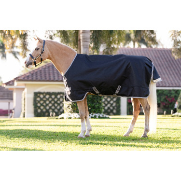 Manta Horseware Amigo 1200D Poney Turnout 50g Negro / gris titanio / plata