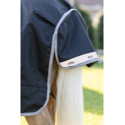 Manta Horseware Amigo 1200D Poney Turnout 50g Negro / gris titanio / plata