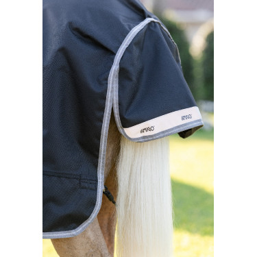 Manta Horseware Amigo 1200D Poney Turnout 50g Negro / gris titanio / plata