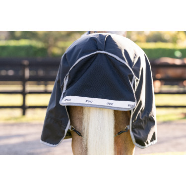 Manta Horseware Amigo 1200D Poney Turnout 50g Negro / gris titanio / plata