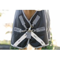 Manta Horseware Amigo 1200D Poney Turnout 50g Negro / gris titanio / plata