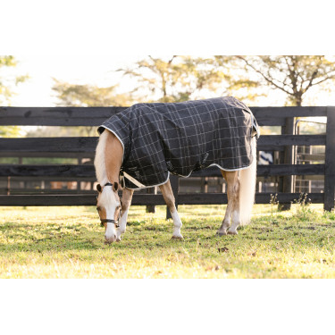 Manta Horseware Amigo 1200D Poney Turnout 50g Negro / gris titanio / plata