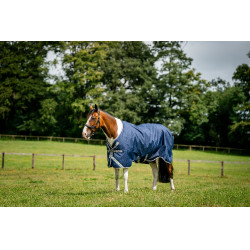 Manta Horseware Amigo 1200D Turnout 0g Marino / gris titanio / plata Azul marino