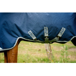 Manta Horseware Amigo 1200D Turnout 100g Marino / gris titanio / plata Azul marino