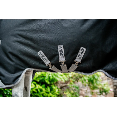 Manta Horseware Amigo 1200D Turnout 100g Negro / gris titanio / plata Manta Horseware Amigo 1200D Turnout 100g Negro / gris titanio / plata
