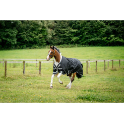 Manta Horseware Amigo 1200D Turnout 250g Negro / gris titanio / plata