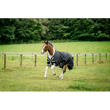 Manta Horseware Amigo 1200D Turnout 250g Negro / gris titanio / plata