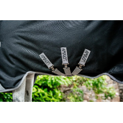 Manta Horseware Amigo 1200D Turnout 250g Negro / gris titanio / plata