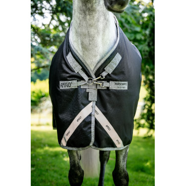 Manta Horseware Amigo 1200D Turnout 250g Negro / gris titanio / plata