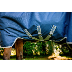 Manta Horseware Amigo 1200D Wug Turnout 150g Marino / gris titanio / plata Azul marino