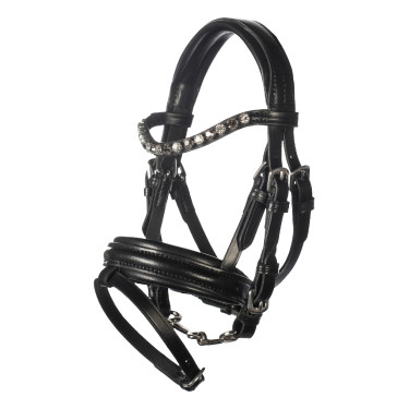Brida de cuero HKM Hobby Horsing Negro