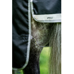 Manta Horseware Amigo 1200D XL Turnout 150g Negro / gris titanio / plata