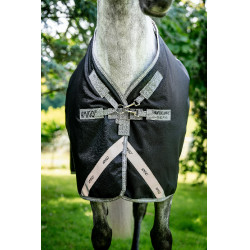 Manta Horseware Amigo 1200D XL Turnout 50g Negro / gris titanio / plata
