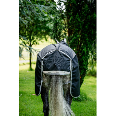 Manta Horseware Amigo 1200D XL Turnout 50g Negro / gris titanio / plata