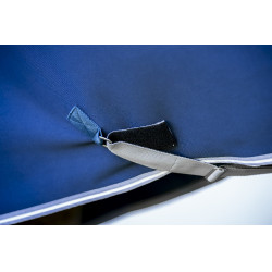 Manta Horseware Amigo Jersey Poney Cooler Marino / gris titanio / plata Azul marino