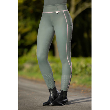 Legging HKM Juna fondo 1/1 de silicona Gris verde Legging HKM Juna fondo 1/1 de silicona Gris verde