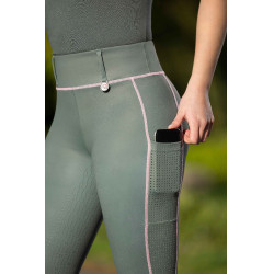 Legging HKM Juna fondo 1/1 de silicona Gris verde Legging HKM Juna fondo 1/1 de silicona Gris verde