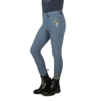 Legging HKM Pony Dream II con culera completa de silicona Gris azulado