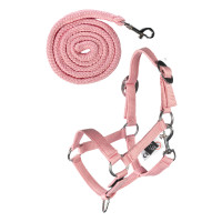 Cabezada y ramal HKM Hobby Horsing Basic Rosa