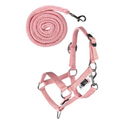 Cabezada y ramal HKM Hobby Horsing Basic Rosa