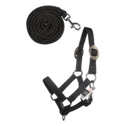 Cabezada y ramal HKM Hobby Horsing Basic Negro Cabezada y ramal HKM Hobby Horsing Basic Negro