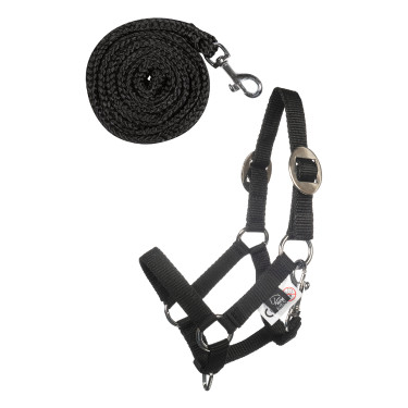 Cabezada y ramal HKM Hobby Horsing Basic Negro Cabezada y ramal HKM Hobby Horsing Basic Negro