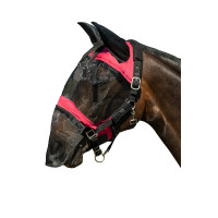 Máscara anti-moscas HKM Premium protección de las fosas nasales Magenta