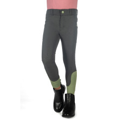 Pantalón HKM Claire con culera completa de silicona Gris verde Pantalón HKM Claire con culera completa de silicona Gris verde
