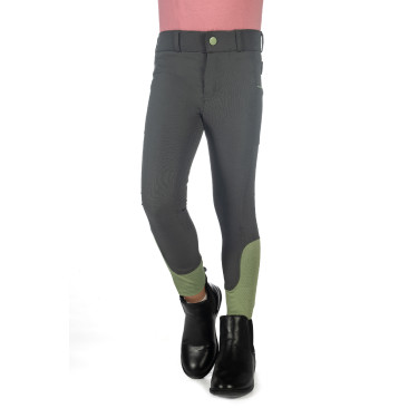 Pantalón HKM Claire con culera completa de silicona Gris verde Pantalón HKM Claire con culera completa de silicona Gris verde