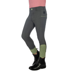 Pantalón HKM Claire con culera completa de silicona Gris verde Pantalón HKM Claire con culera completa de silicona Gris verde