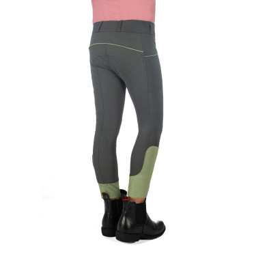 Pantalón HKM Claire con culera completa de silicona Gris verde Pantalón HKM Claire con culera completa de silicona Gris verde