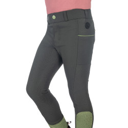 Pantalón HKM Claire con culera completa de silicona Gris verde Pantalón HKM Claire con culera completa de silicona Gris verde