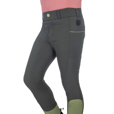 Pantalón HKM Claire con culera completa de silicona Gris verde Pantalón HKM Claire con culera completa de silicona Gris verde