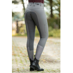 Pantalón HKM Lia de talle alto con culera completa en Alos Gris