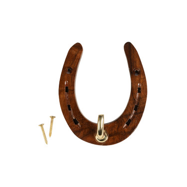 Soporte de hierro HKM para caballo en madera y latón