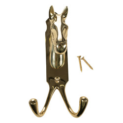 Soporte para cabeza de caballo HKM doble gancho de latón Soporte para cabeza de caballo HKM doble gancho de latón