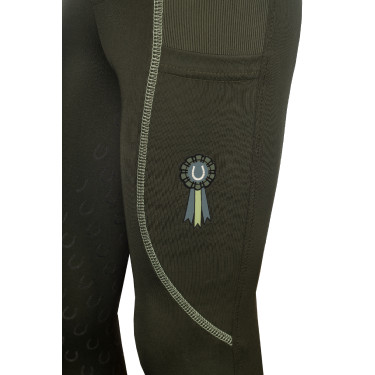 Legging HKM Claire con asiento completo de silicona Gris verde Legging HKM Claire con asiento completo de silicona Gris verde