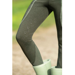 Legging HKM Claire con asiento completo de silicona Gris verde Legging HKM Claire con asiento completo de silicona Gris verde