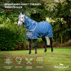 Manta Horseware Ionic Therapy Mesh Cooler Bleu imperial / argent /Marine Azul Manta Horseware Ionic Therapy Mesh Cooler Bleu imperial / argent /Marine Azul