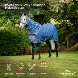 Manta Horseware Ionic Therapy Mesh Cooler Bleu imperial / argent /Marine Azul Manta Horseware Ionic Therapy Mesh Cooler Bleu imperial / argent /Marine Azul