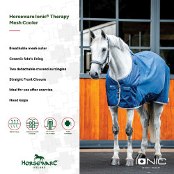 Manta Horseware Ionic Therapy Mesh Cooler Bleu imperial / argent /Marine Azul Manta Horseware Ionic Therapy Mesh Cooler Bleu imperial / argent /Marine Azul