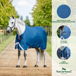 Manta Horseware Ionic Therapy Turnout 100g Bleu imperial / argent /Marine Azul