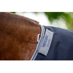 Manta Horseware Rambo 1680D Turnout 100g Marino / tormenta / gris plateado Azul marino