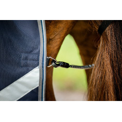 Manta Horseware Rambo 1680D Turnout 100g Marino / tormenta / gris plateado Azul marino
