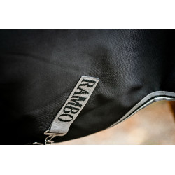 Manta Horseware Rambo 1680D Turnout 100g Negro / tormenta / gris plateado
