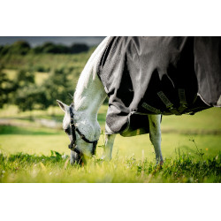 Manta Horseware Rambo 1680D Turnout 100g Negro / tormenta / gris plateado
