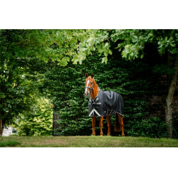 Manta Horseware Rambo 1680D Turnout 450g VL Negro / tormenta / gris plateado Manta Horseware Rambo 1680D Turnout 450g VL Negro / tormenta / gris plateado