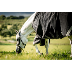 Manta Horseware Rambo 1680D Turnout 450g VL Negro / tormenta / gris plateado Manta Horseware Rambo 1680D Turnout 450g VL Negro / tormenta / gris plateado