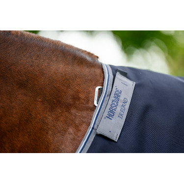 Manta Horseware Rambo 1680D Turnout 50g Marino / tormenta / gris plateado Azul marino