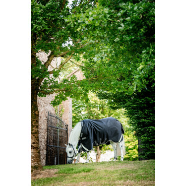 Manta Horseware Rambo 1680D Turnout 50g Negro / tormenta / gris plateado